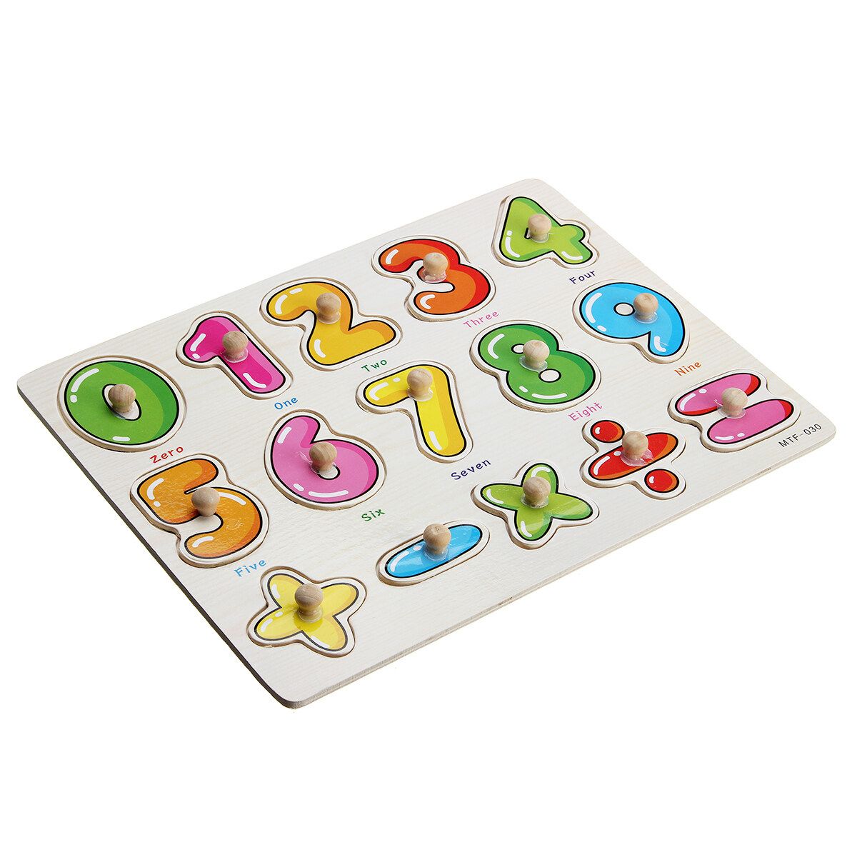 (30 X 22.2cm-Alphabet/Number/Math) Wooden Pegged Puzzle Set Inset Jigsaw Puzzle Learning Board Preschool Early Educational Development Toy Fun Game Gift For Kid Baby Toddler Maths