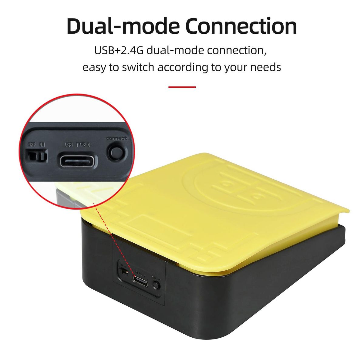 FS17G Single Foot Switch Multifunctional Customized Foot Pedal USB+2.4G Dual-mode Connection Mechanical Switch Wide Application