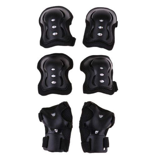 Bmx Bike Knee/Elbow Pads Wrist Guard Protective Gear Set For Black