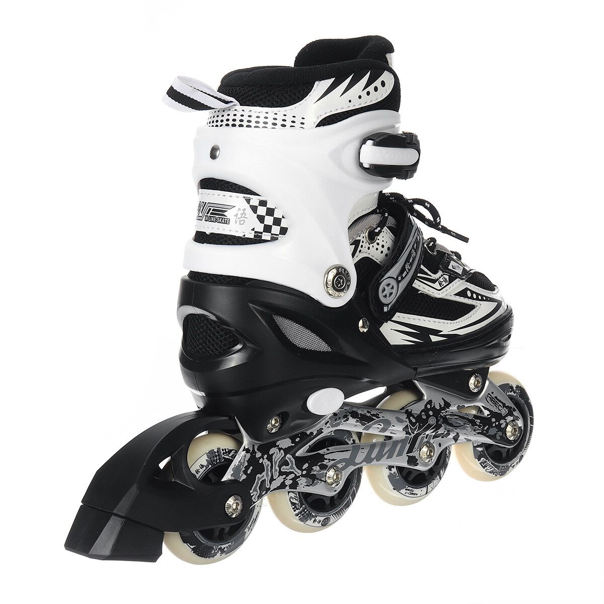 (31-42 Size) S/M/L Flashing Unisex Adult/Kid Breathable Inline Speed Skates Roller 4 Wheels Skating Shoes Adjustable Protective Bracers LED Flash Wheels Skates Gifts For Girl Boy Safety Roller Skates Toys Black