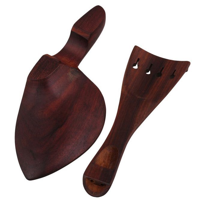 4 Sets Rose Wood 4/4 Violin Tuning Peg Endpins Chinrest Tailpiece