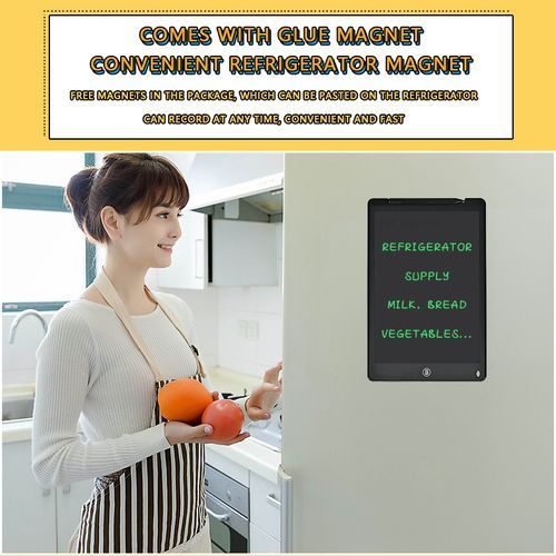 12 Inch LCD Drawing Tablet Electronic Writing Board Digital Colorful Graphics Handwriting Pad Kids Graffiti Sketchpad Blackboard(#12inch Colors Black)