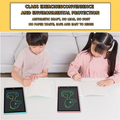 12 Inch LCD Drawing Tablet Electronic Writing Board Digital Colorful Graphics Handwriting Pad Kids Graffiti Sketchpad Blackboard(#12inch Colors Black)
