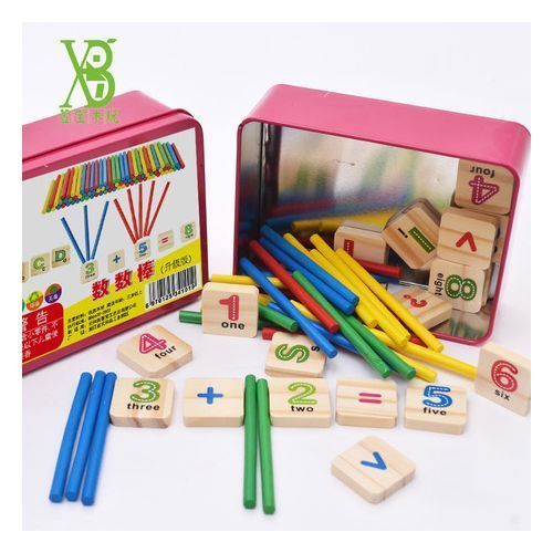 Montessori Wooden Counting Sticks With Alphabet Letters & Arithmetic Symbols