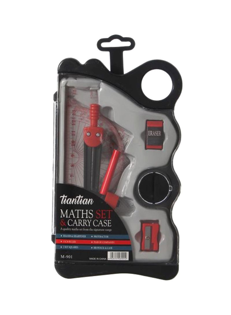 MATHS SET & CARRY CASE BACK TO SCHOOL - 1 PACK (Assorted)
