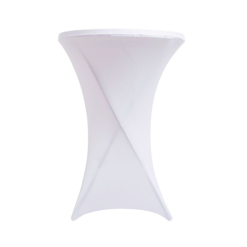 Elastic Cocktail Table Cover Spandex Stretch Anti-dirty Tablecloth For Bar Table Bistro Banquet Wedding Party Event Hotel Decor White