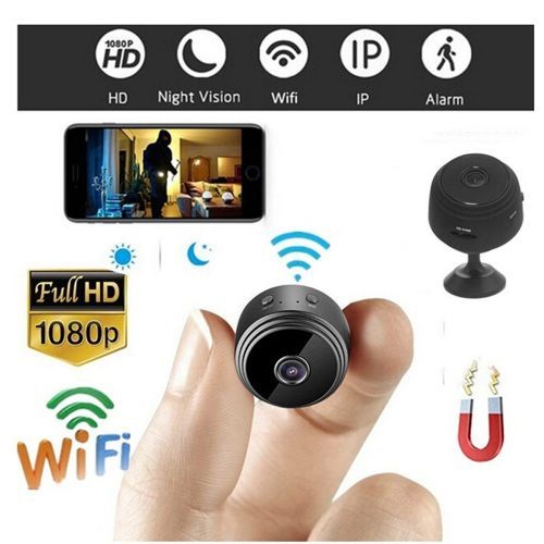 2019HD 1080P Mini Camera Wireless Remote Wifi Security Cam Night Vision Motion Action Detects Invisible Night Vision IP Hidden( Plus 32G TF Card)(Black)