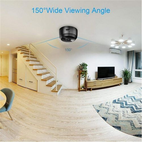 2019HD 1080P Mini Camera Wireless Remote Wifi Security Cam Night Vision Motion Action Detects Invisible Night Vision IP Hidden( Plus 32G TF Card)(Black)
