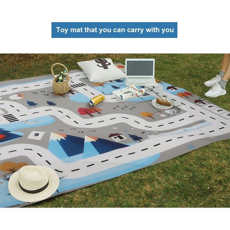 Blanket Toy Nordic Game Mat Baby Room Carpet Kid's Traffic Parking Lot Map Rug Road Sign Alloy Model Cars Outdoor Playing Mat