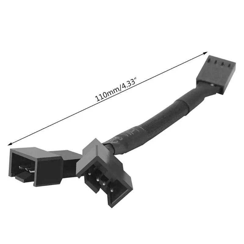 CB-Y4P 4Pin PWM Y Splitter Fan Cable 1x4pin to 2x4pin Expansion Cable Adapter PC Computer Accessories 110 mm ABS Adapter Cable