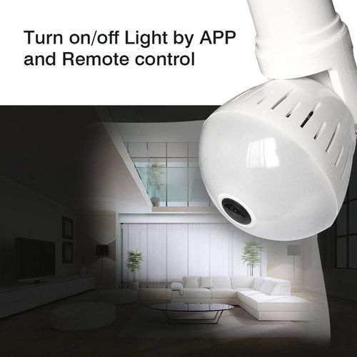 360 Degree Panoramic Fisheye IP 2MP WiFi Wireless Night Vision Mini E27 Smart Bulb Camera For Home Baby PSecurity Monitor( With 8GB TF Card)(Silver--Night Vision)