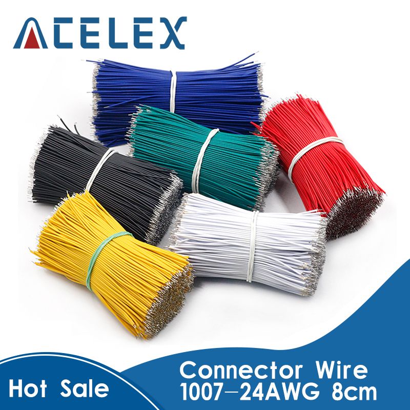 100Pcslot 24AWG 8cm Tin-Plated Breadboard Solder Cable Fly