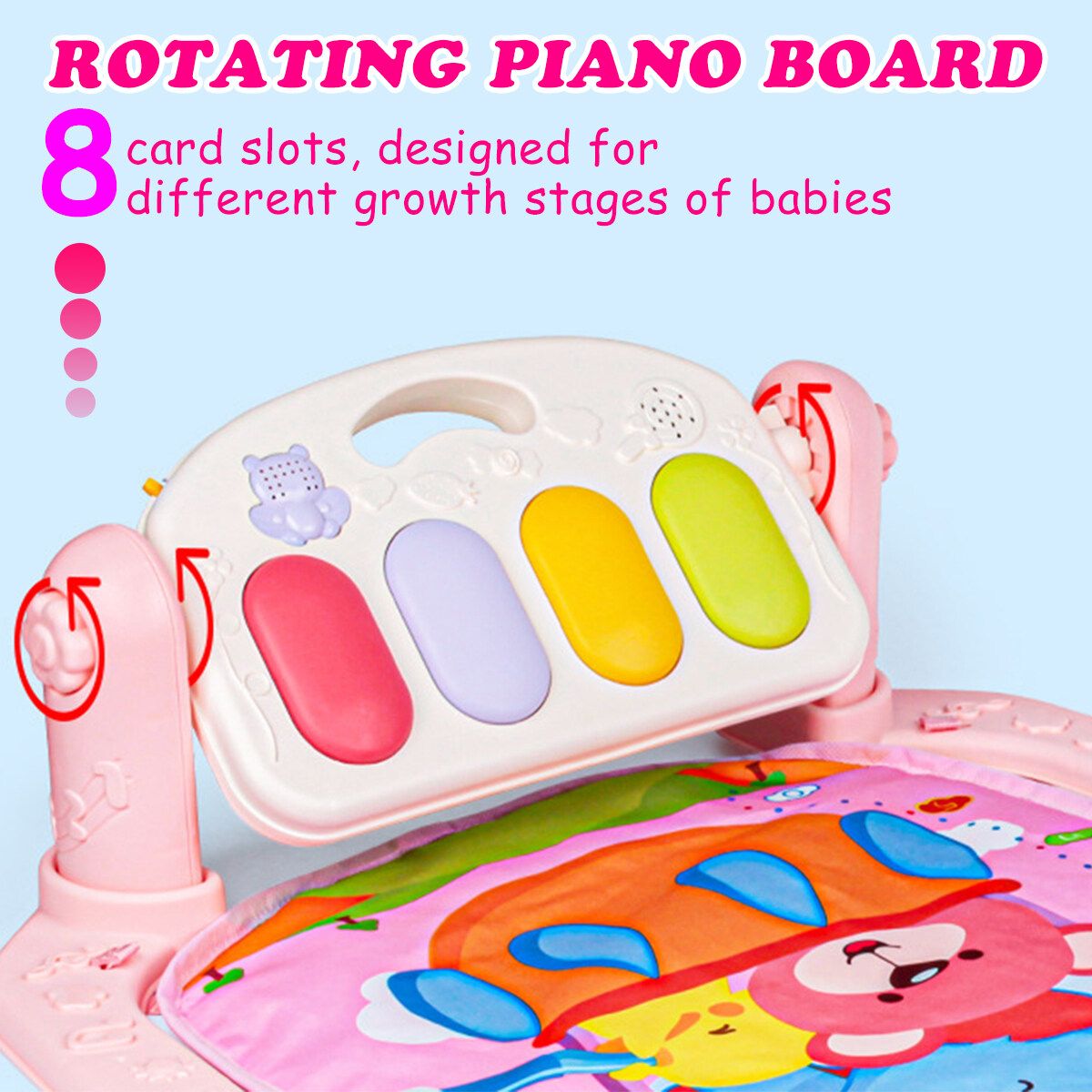 Baby Mat Lay And Kids Gym Fitness Music Fun Piano Boys Girls Blue