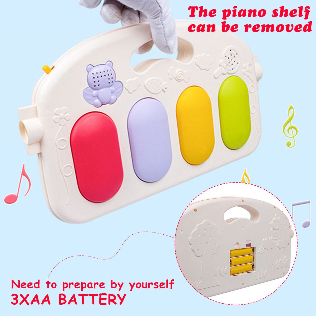 Baby Mat Lay And Kids Gym Fitness Music Fun Piano Boys Girls Blue