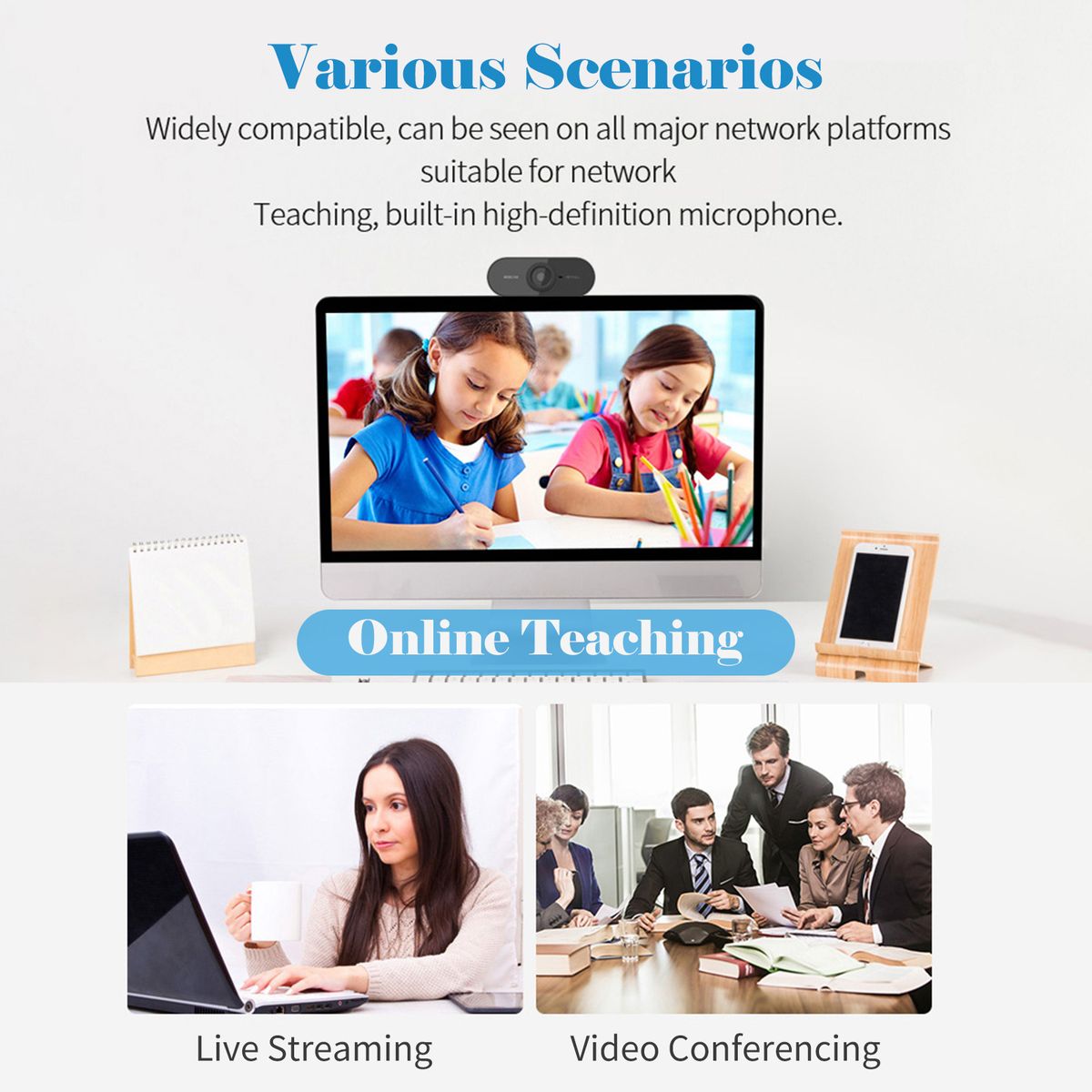USB 1080P Web Camera With Microphone Desktop Laptop Webcam