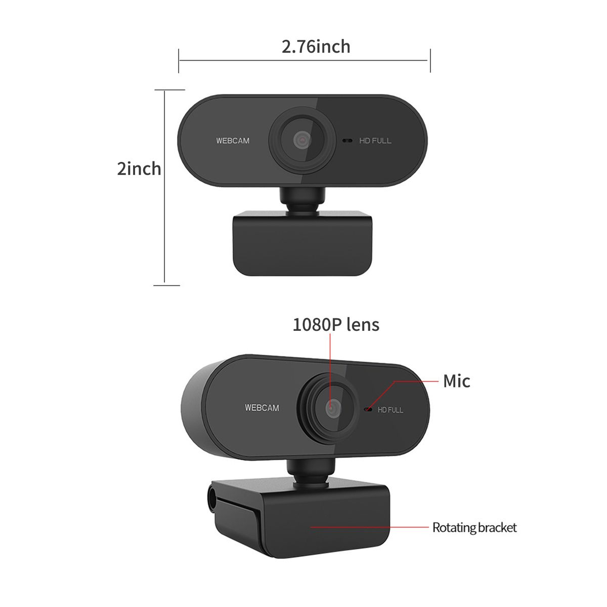 USB 1080P Web Camera With Microphone Desktop Laptop Webcam