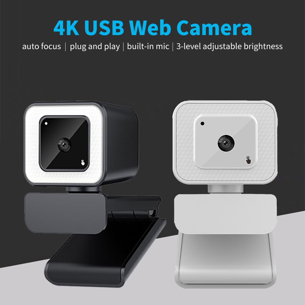 4K USB Webcam Wide Angle Auto Focus 3-level Brightness