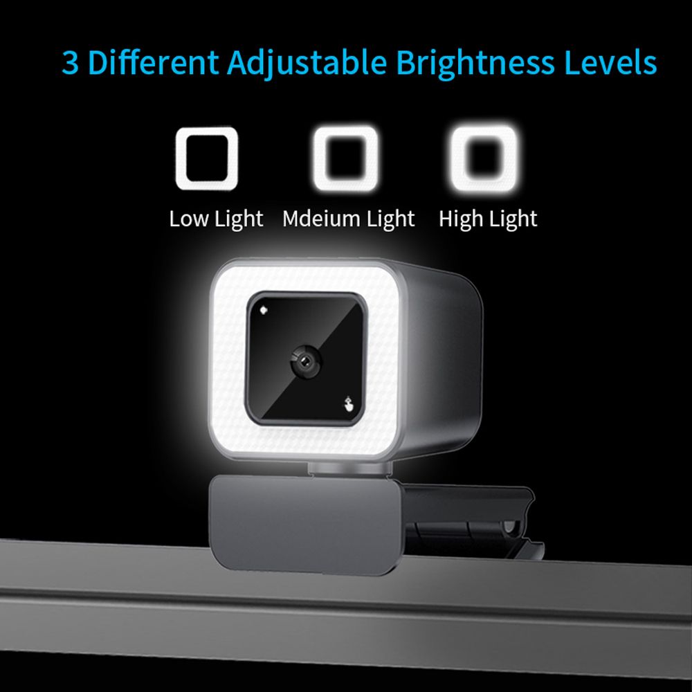 4K USB Webcam Wide Angle Auto Focus 3-level Brightness