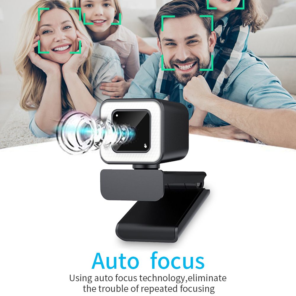 4K USB Webcam Wide Angle Auto Focus 3-level Brightness