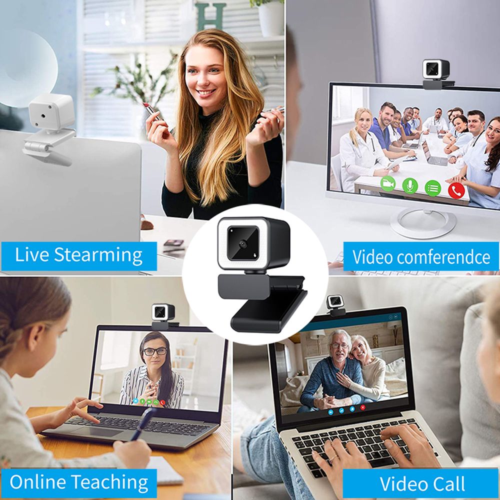 4K USB Webcam Wide Angle Auto Focus 3-level Brightness