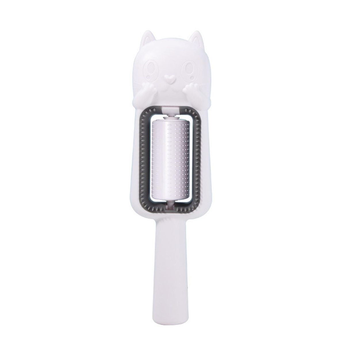 Plastic Silicone Pet Comb Cartoon Cat Hair Cleaner Brush Long for Wet White
