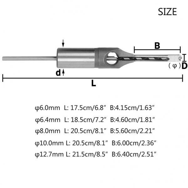 Square Hole Drill Bit Auger Trimming Drill Desire Chisel Woodworking Tool Lengthened Woodworking Square Hole Drilling Powerful
