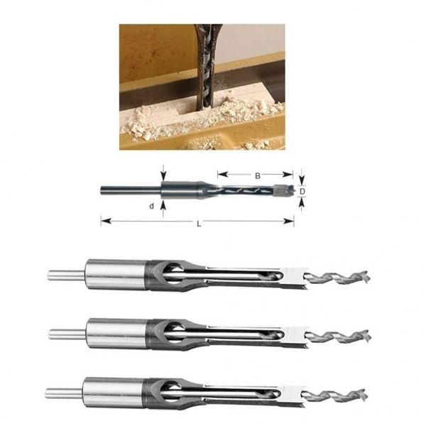 Square Hole Drill Bit Auger Trimming Drill Desire Chisel Woodworking Tool Lengthened Woodworking Square Hole Drilling Powerful