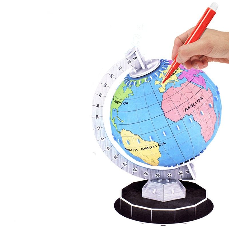 Kids Globe World Map Puzzle Education Learning Geography
