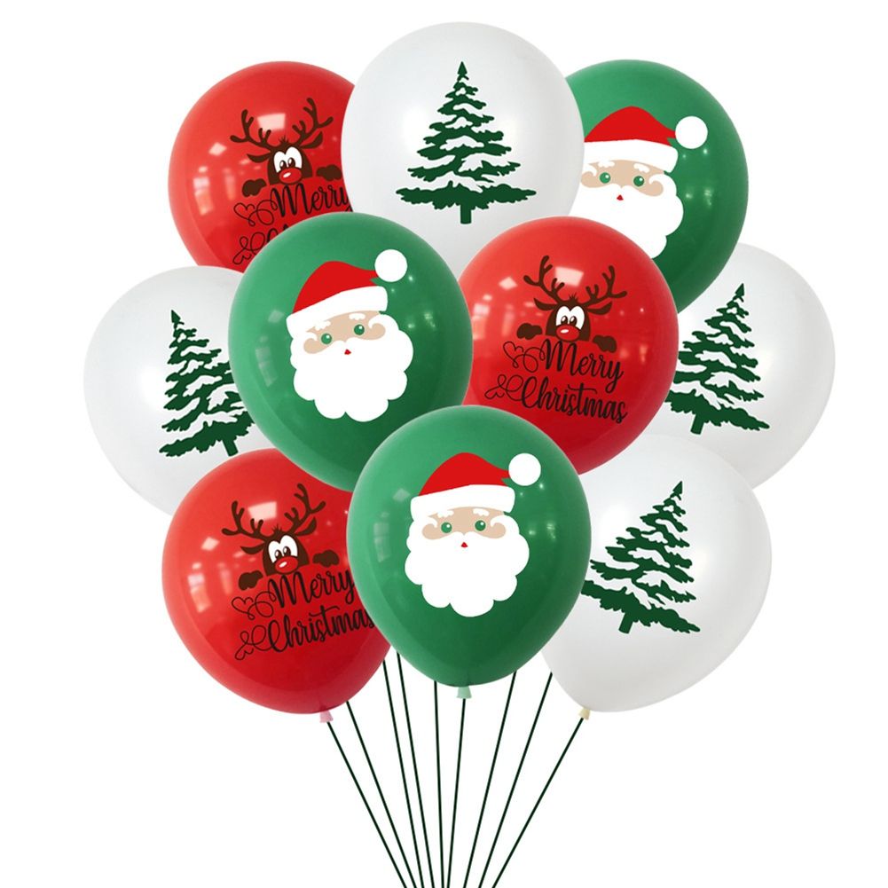 Merry Christmas Balloons Santa Elk Party Tree Paper Banner