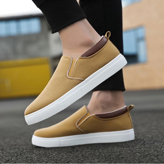 Men's Korean Style Casual Shoes-Brown