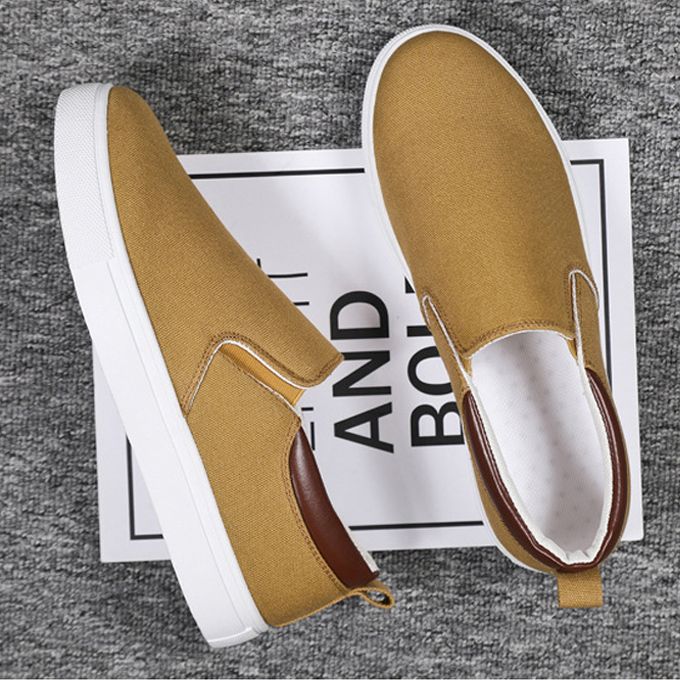 Men's Korean Style Casual Shoes-Brown