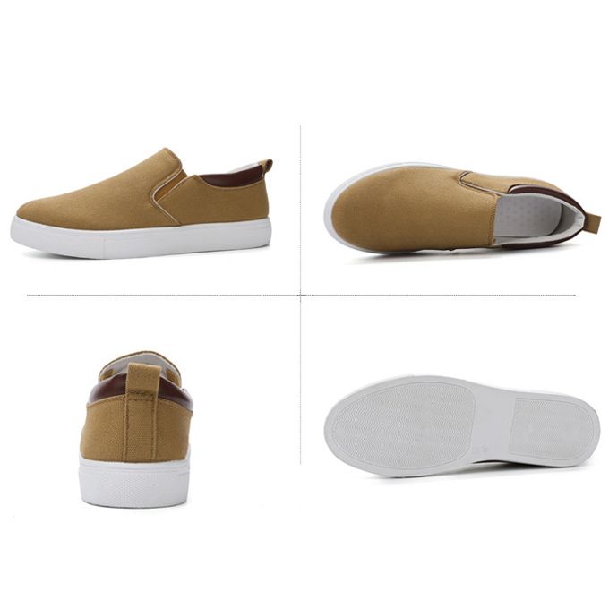 Men's Korean Style Casual Shoes-Brown