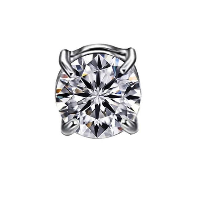Men's Silver Crystal Magnetic Stud Earring