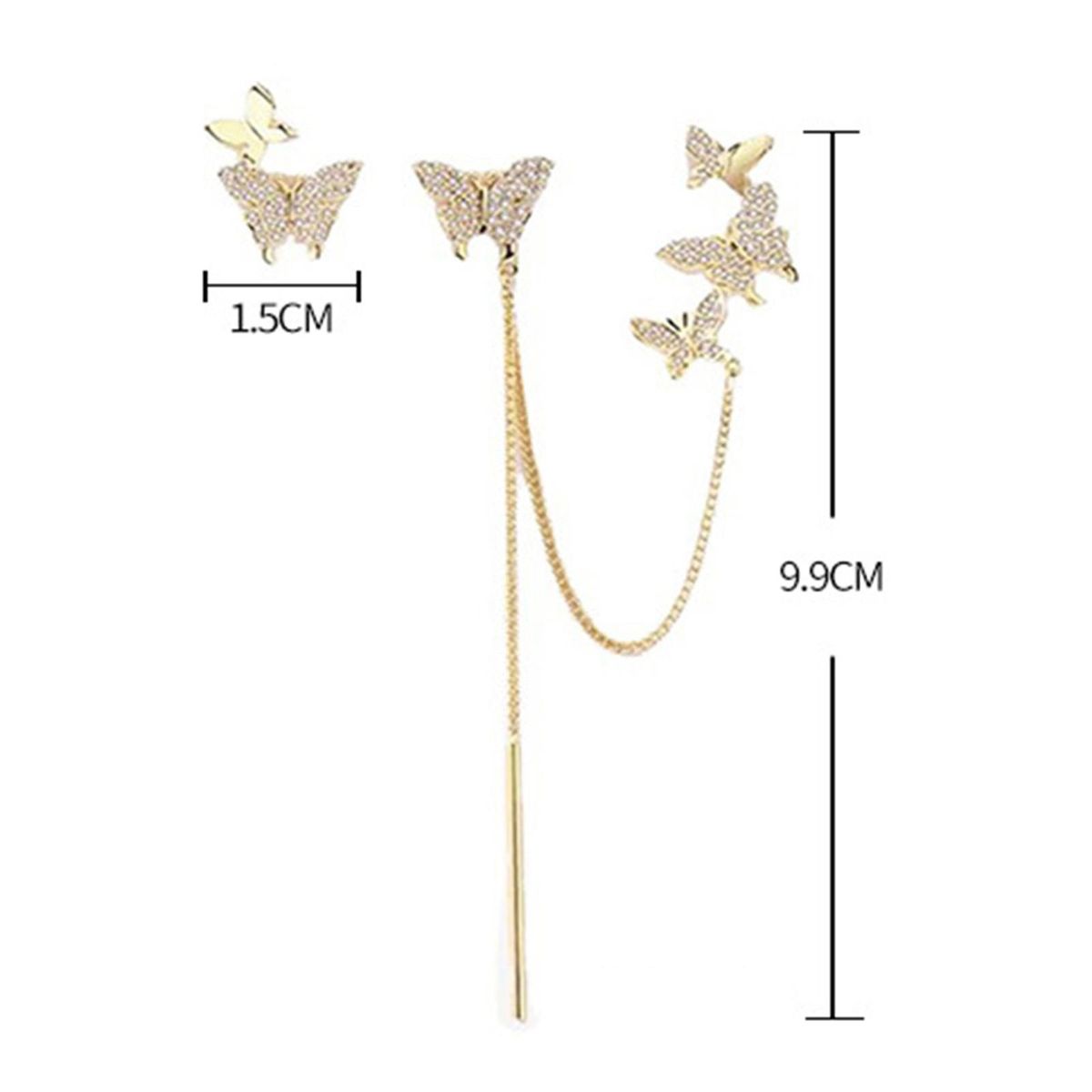 Women Earrings Tassel Asymmetrical Design Butterfly Shape