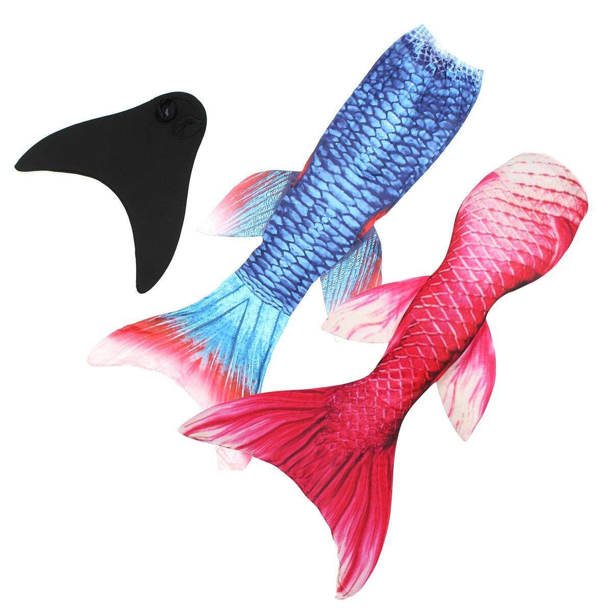 Fin Blue Mermaid Tail Monofin Swimmable Tail Kids Girls Women Swimming Costumes Pink 140
