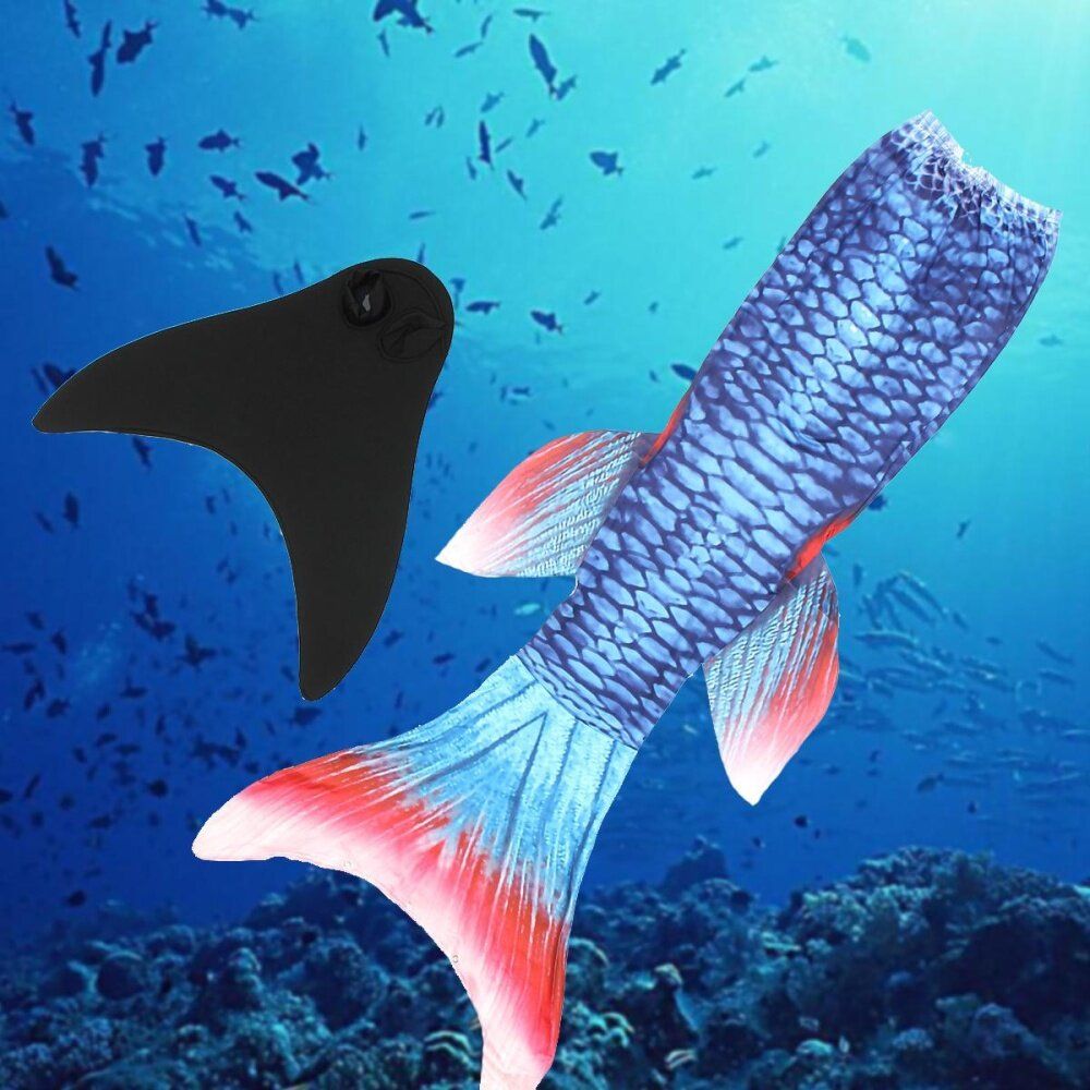 Fin Blue Mermaid Tail Monofin Swimmable Tail Kids Girls Women Swimming Costumes Pink 140