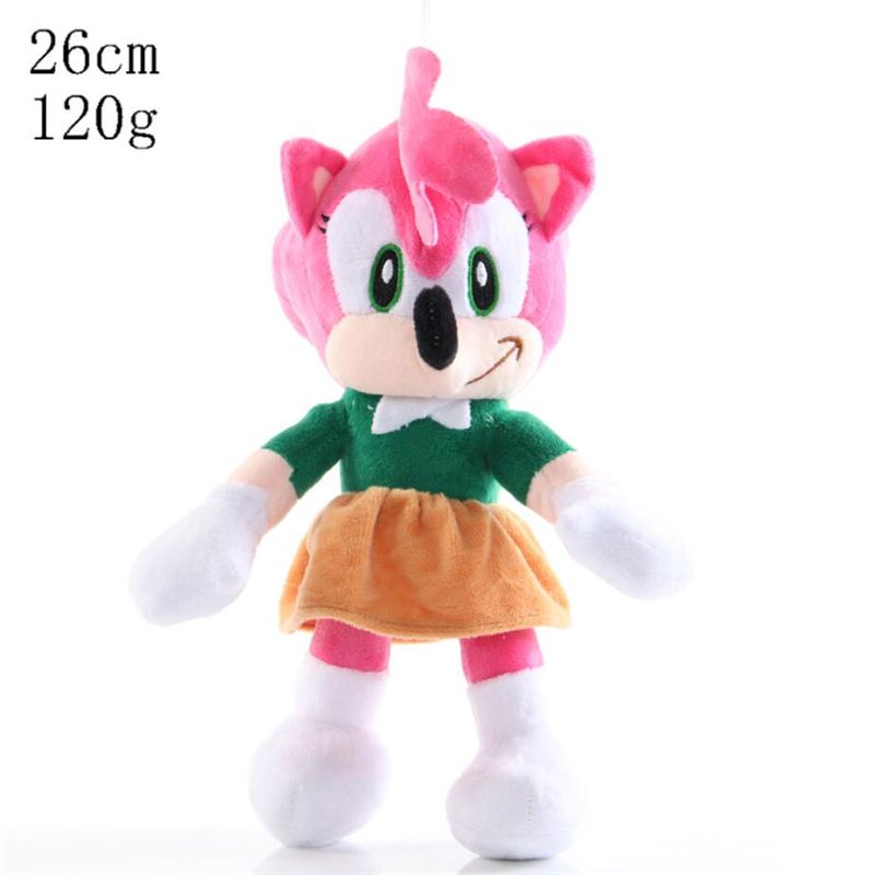 Super The Hedgehog Plush Soft Toys Shadow Amy Rose Knuckles Tails Plush Toys Soft Stuffed Peluche Dolls Gift For Kids'(#25cm Hongse)