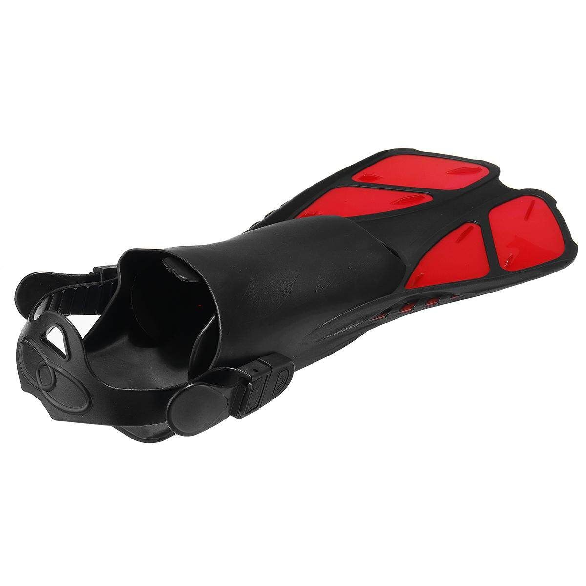 Adjustable Large Snorkeling Swim Training Fin Adult Butterfly Foot Flippers Red L / XL