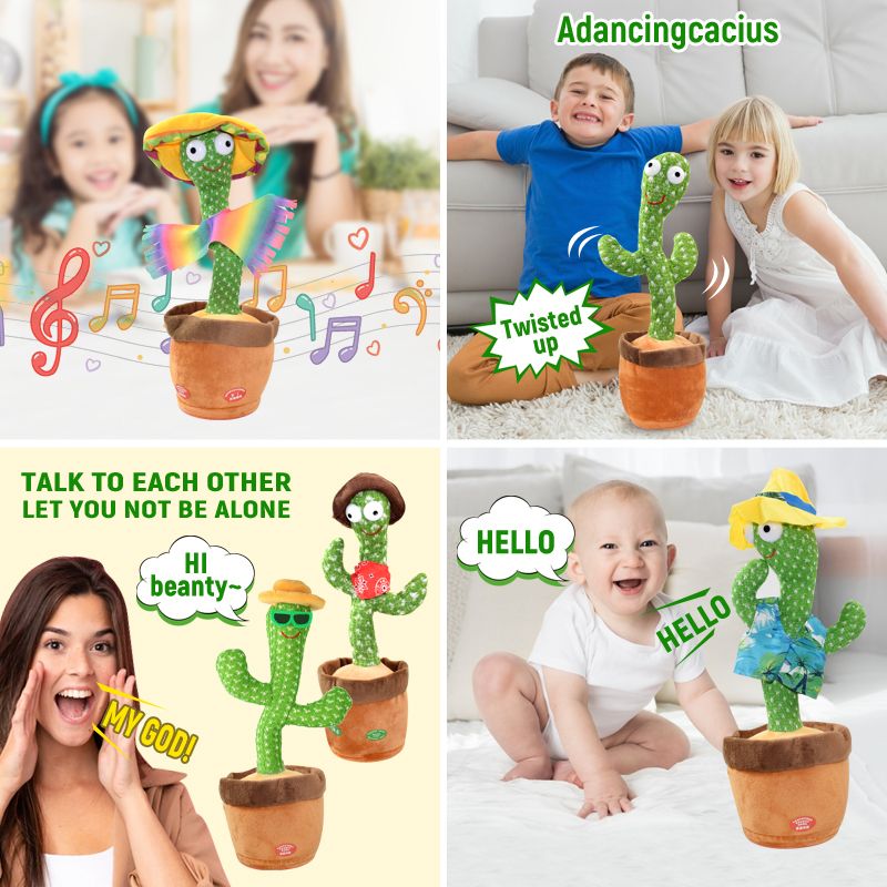 Dancing Cactus Speak Electronic Plush Toys Luminescent Toys