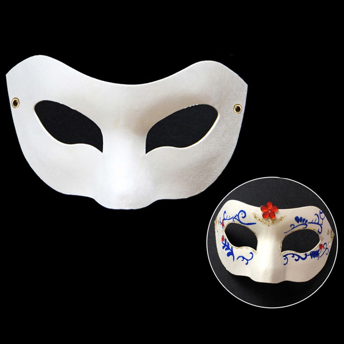 Paper Face Cover Half Face Dancing Masque Halloween Prop G