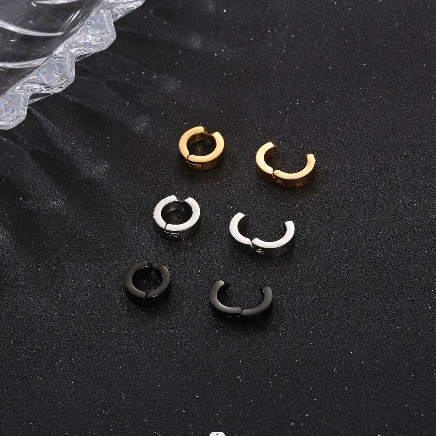 6 Pcs Classy Silver Gold Black Stainless Steel  Ear Clips