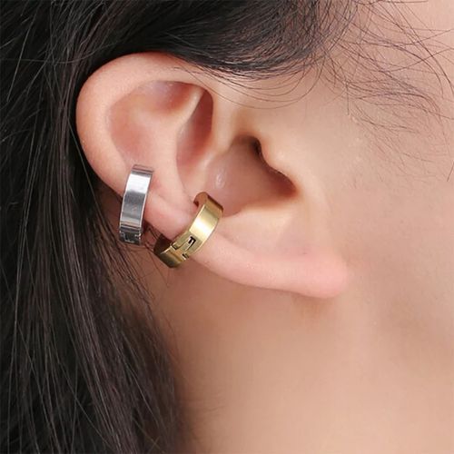 6 Pcs Classy Silver Gold Black Stainless Steel  Ear Clips