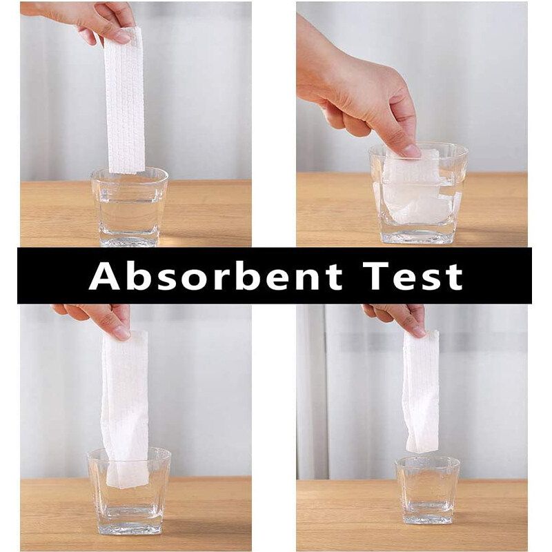 50 Sheets Non-woven Cloth Sackcloth Lazy Rag Dry And Wet Kitchen Paper Towel Roll Paper Absorbent Oil And Water Absorption Clean Stove/ Tableware/ Wok White
