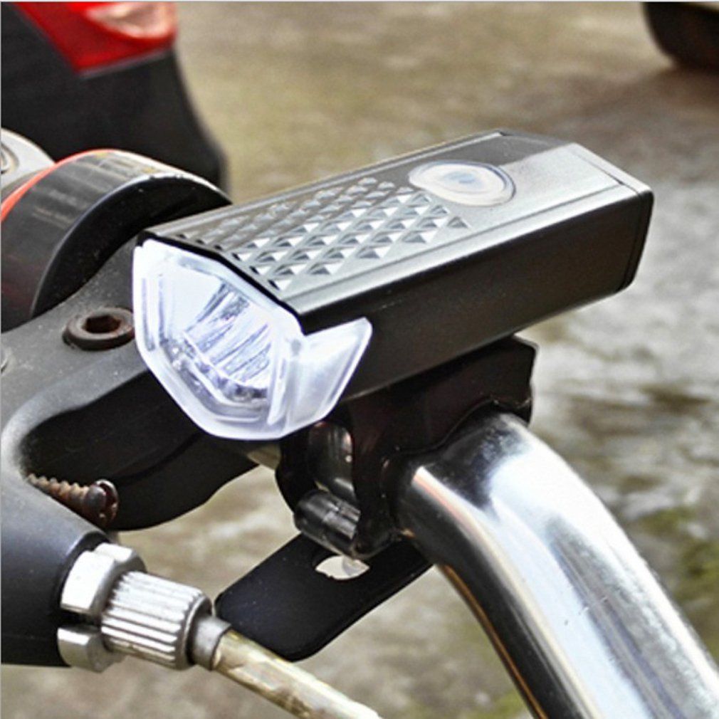 Bicycle Front Light Bell Cycling Horn Rechargeable Electric Led USB Charge Mountain Bike Road Handle Handlebar Black