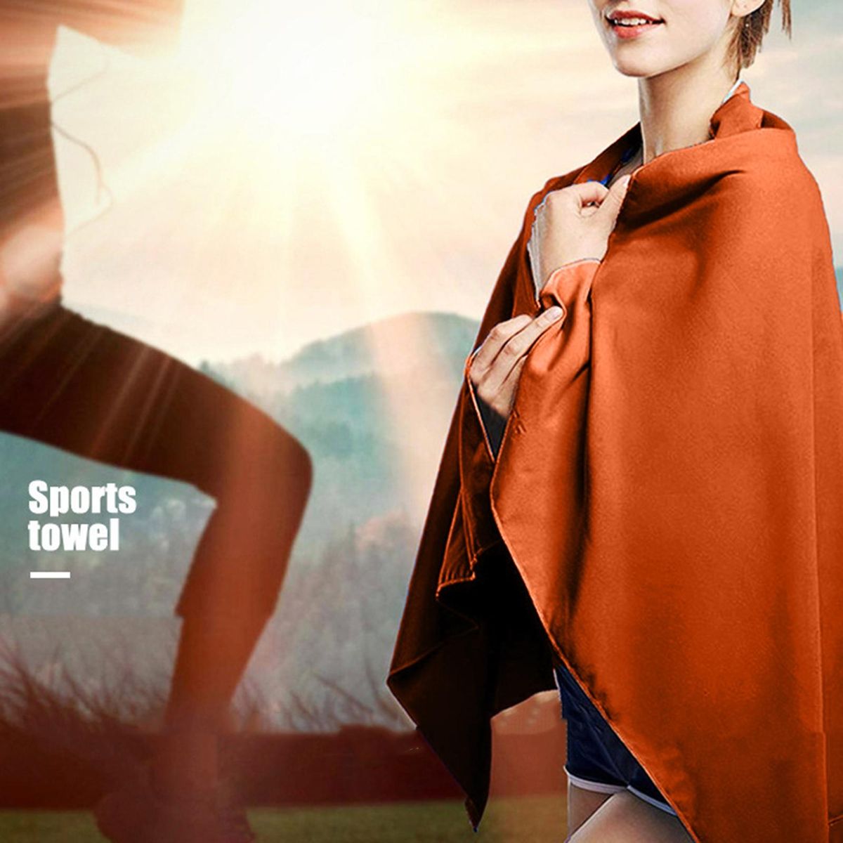 Running Towel Soft Lightweight Gym Swimming Towel Orange