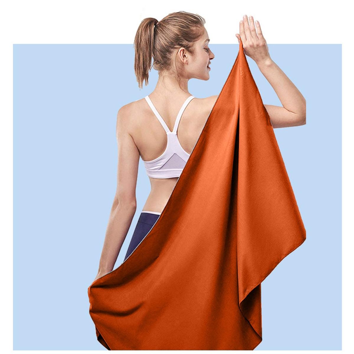 Running Towel Soft Lightweight Gym Swimming Towel Orange