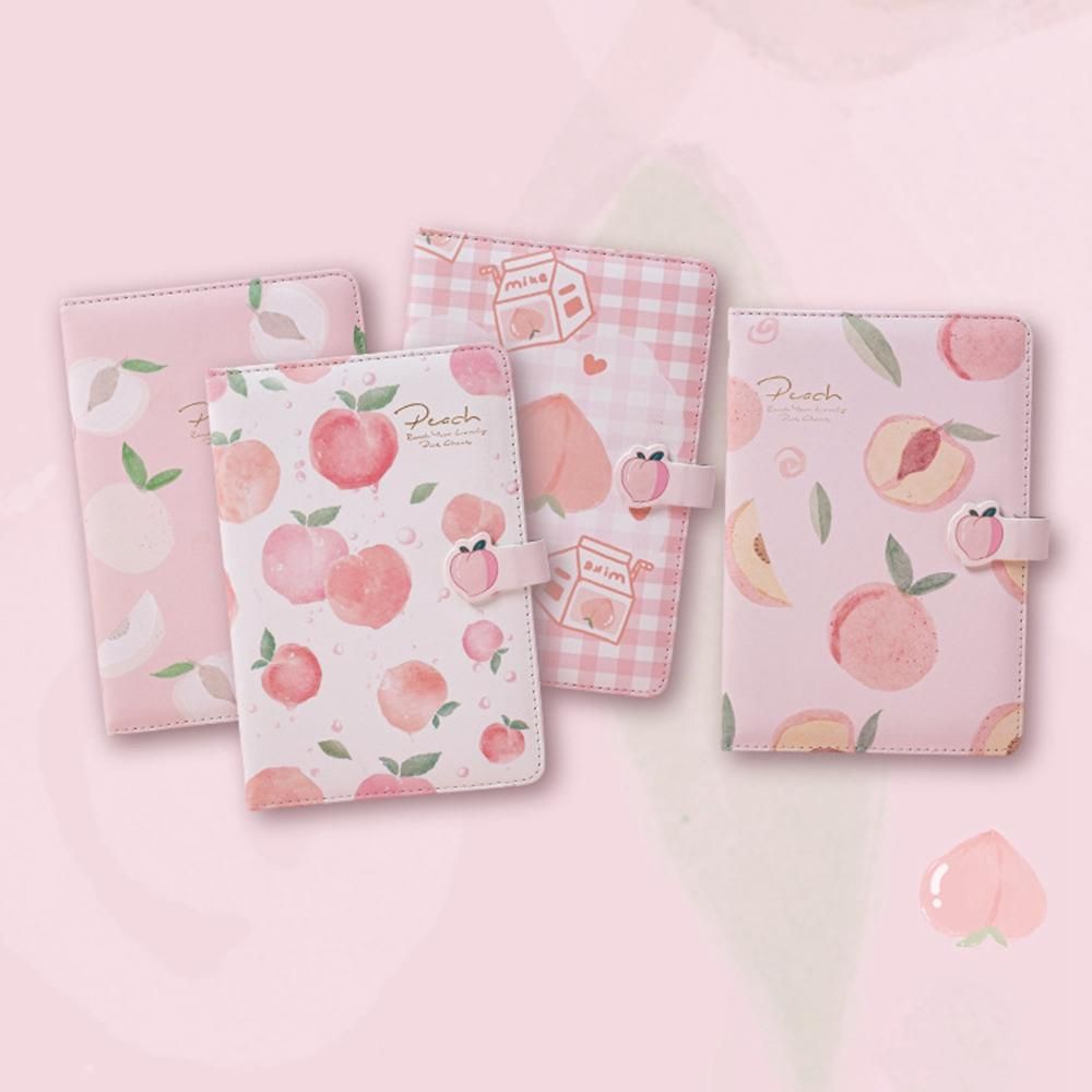 Colorful Blank Journal Lovely Peach Notebook Sketchbook Agenda Diary Note Book for Women Girl Gift, 192 Pages C