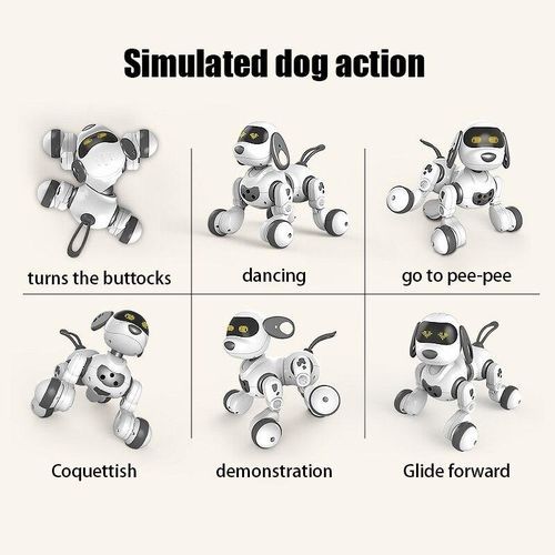 Funny RC Robot Electronic Dog Stunt Dog Voice Command Programmable Touch-sense Music Song Robot Dog For Children's Toys