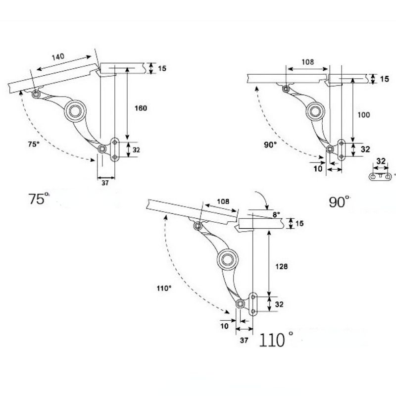 Support Furniture Hardware  Hydraulic Ly Stop Hinges Kitchen Cabinet Door Adjustable  Hinge Furniture Lift Up Flap Stay