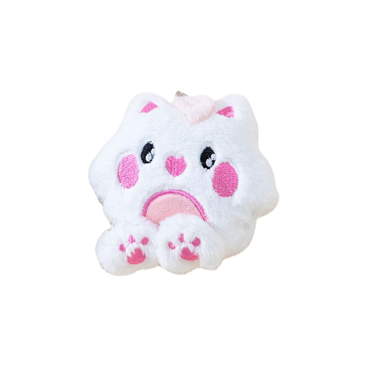 Cat Plush Toy Cartoon Rabbit Shape Kitten Cat Catnips Teeth Grinding Toy White